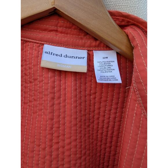 ALFRED DUNNER Womens Quilted Floral Watercolor Open Front Jacket Cardigan Sz 22W - Picture 4 of 4